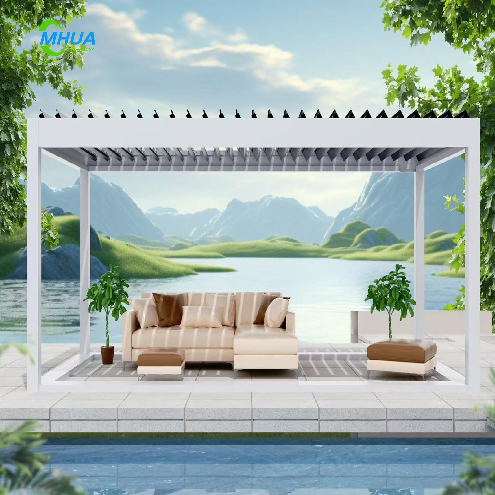 Model 147 Lightweight Flip Over Louvered Pergola