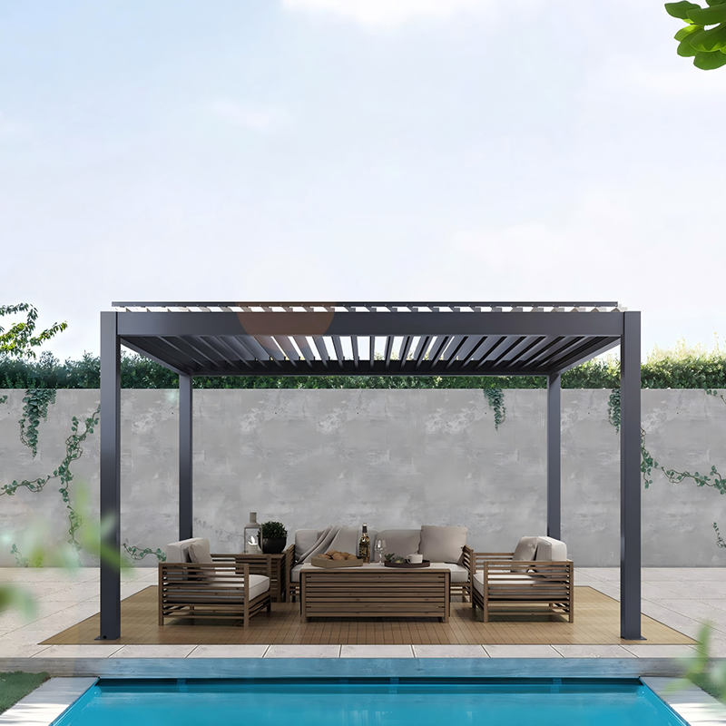 M220 Heavy-type Aluminum Electric Retractable Louvered Pergola - Image 2