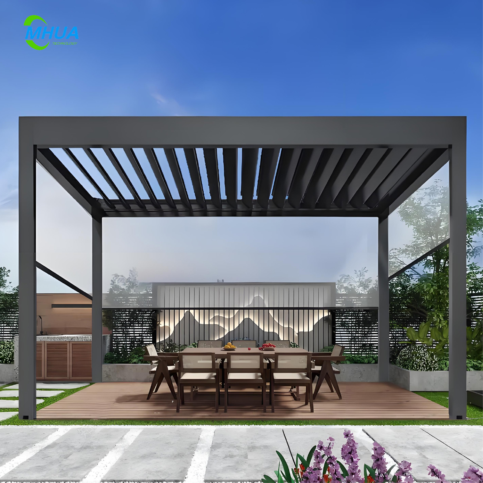 Easily Assembled Porch Patio Terrace Carport Gazebo Pergola Awning Aluminum Aluminium Outdoor Canopy - Image 6