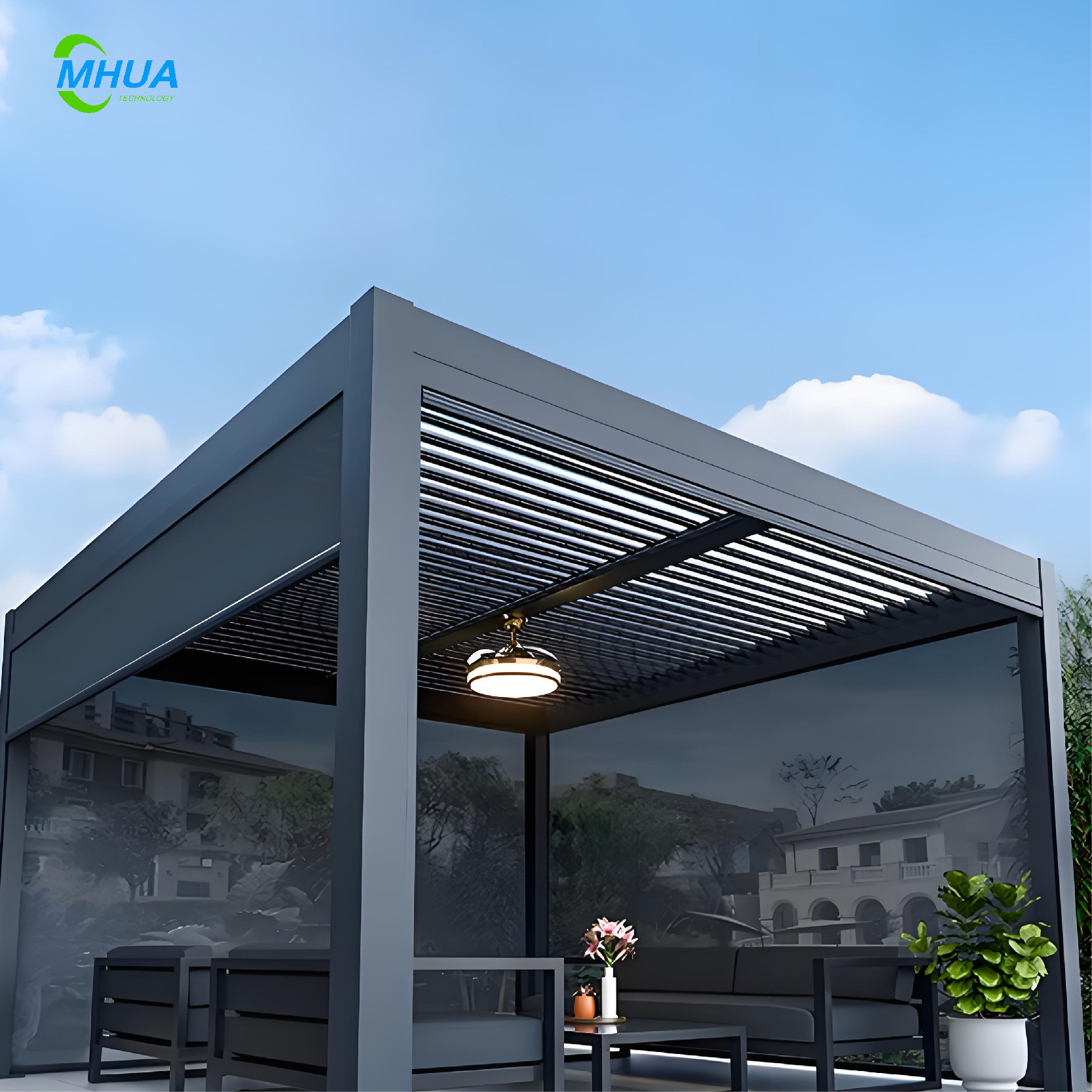 Easily Assembled Porch Patio Terrace Carport Gazebo Pergola Awning Aluminum Aluminium Outdoor Canopy - Image 7