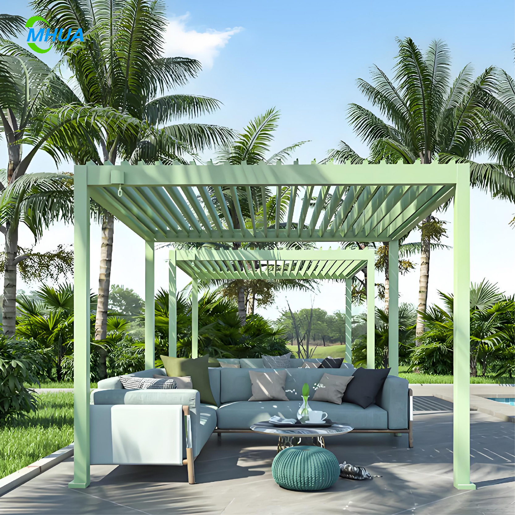 Easily Assembled Porch Patio Terrace Carport Gazebo Pergola Awning Aluminum Aluminium Outdoor Canopy - Image 10