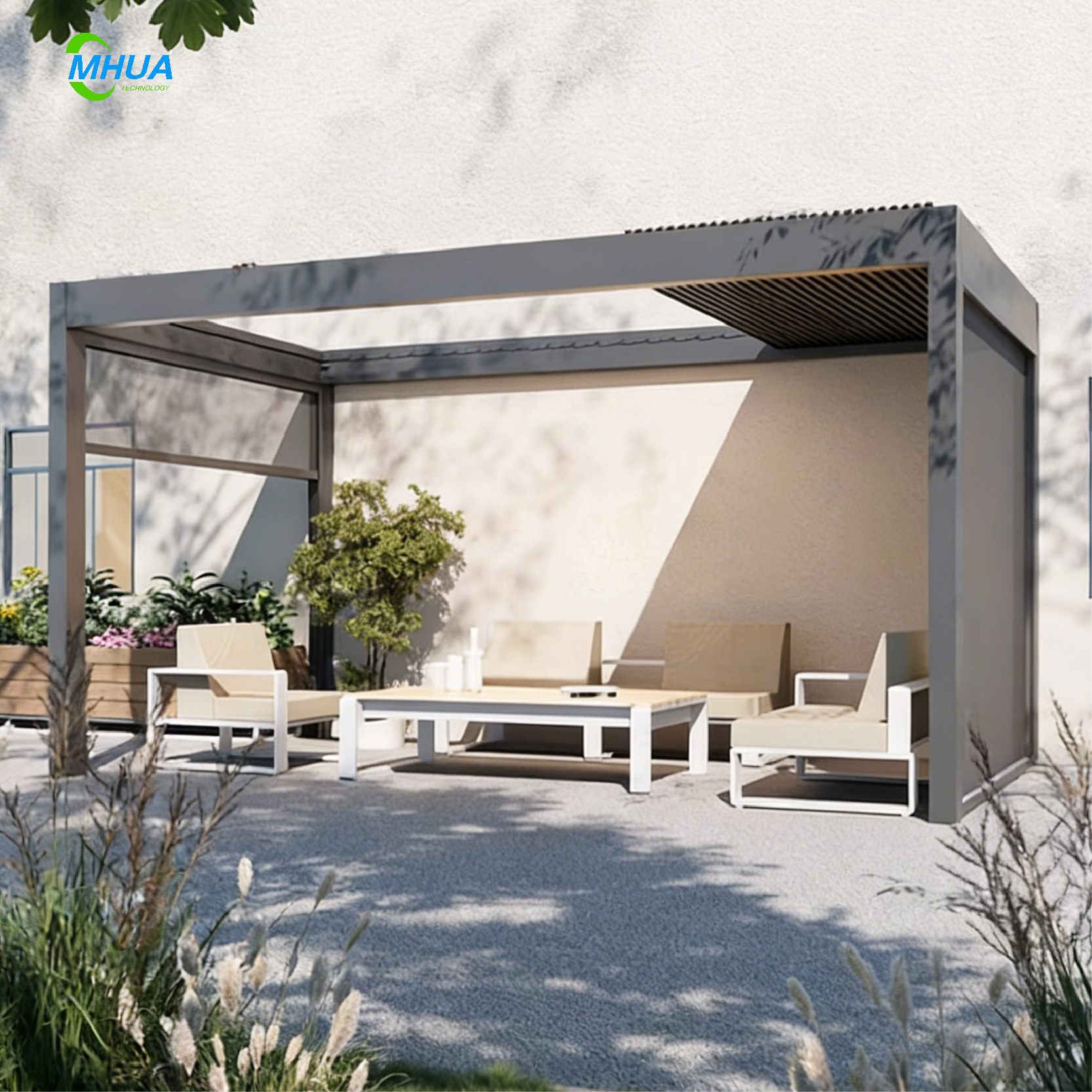 Luxury Garden Gazebo Motorized Bioclimatic Aluminum Patio Roof Outdoor Louvered Aluminium Pergola - Image 7