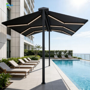 Heavy Duty Double Awning Motorized Aluminum Double Retractable Awning