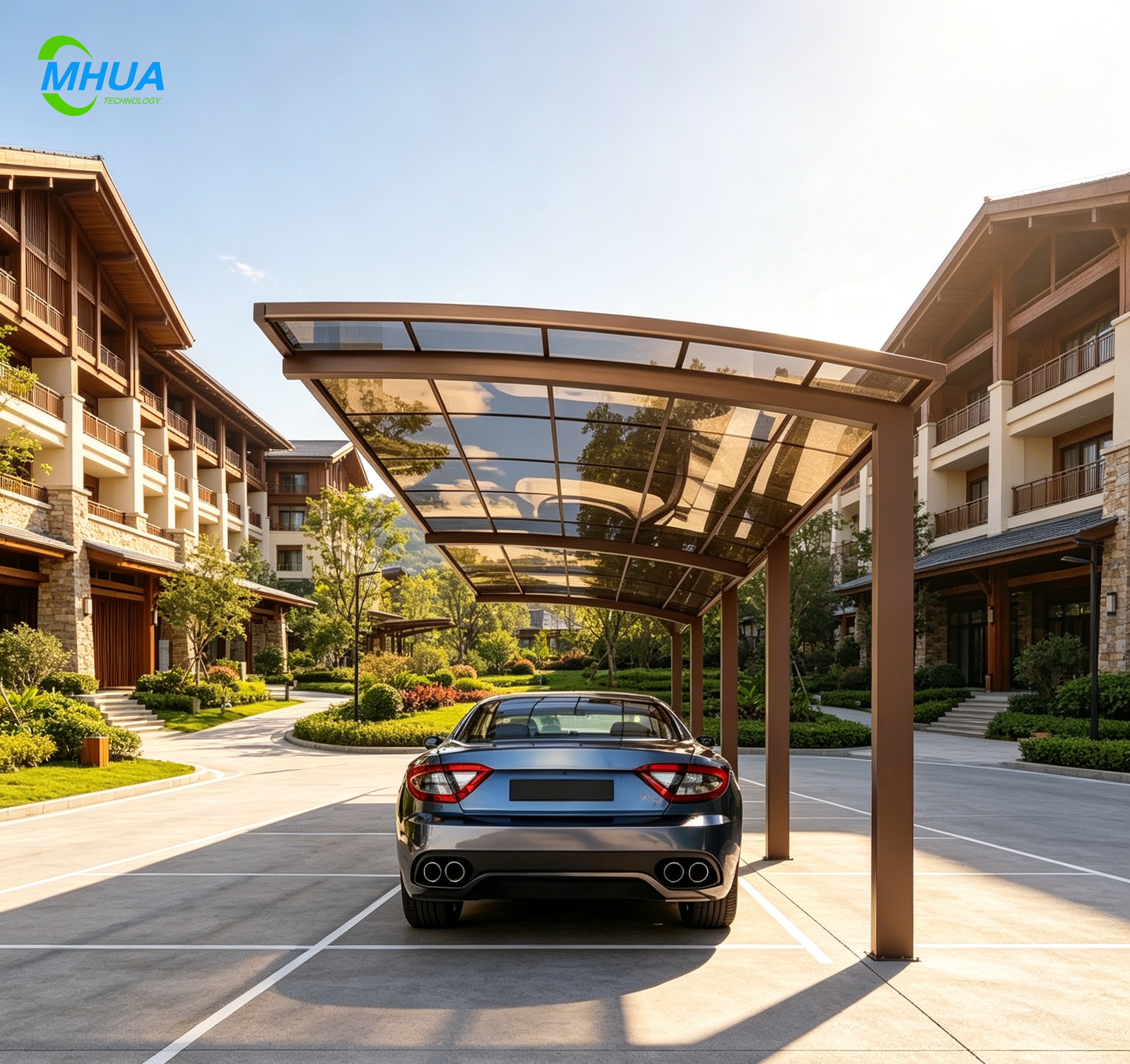 Solar Roof Aluminium Carport Garage Car Parking Shed Aluminum Solar Carports
