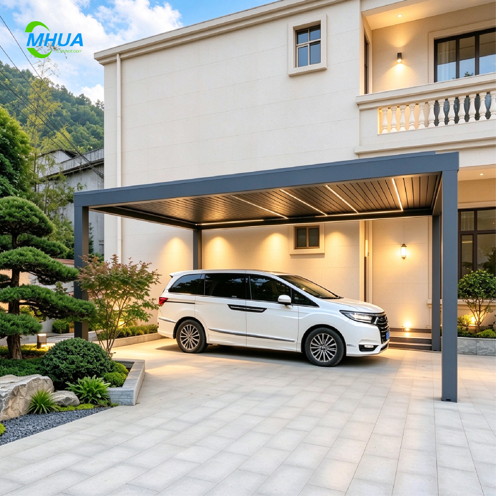 M220 Remote Controlled Aluminum Pergola with Electric Adjustable Louvers, Auto Open Close Pergola for Garden and Patio Outdoor gazebo - Image 7